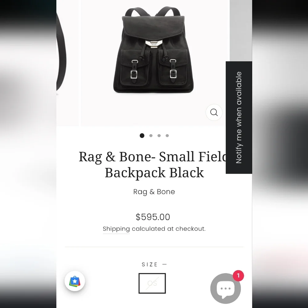 Rag & Bone Black Leather Field Backpack - Picture 3 of 4